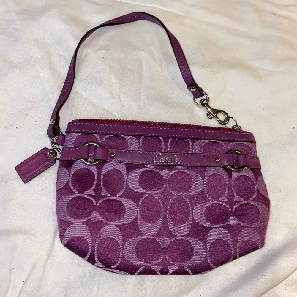Purple Coach Wristlet